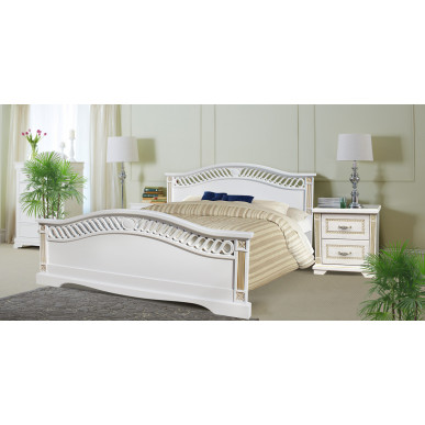 Кровать Милена (сосна, резьба береза)